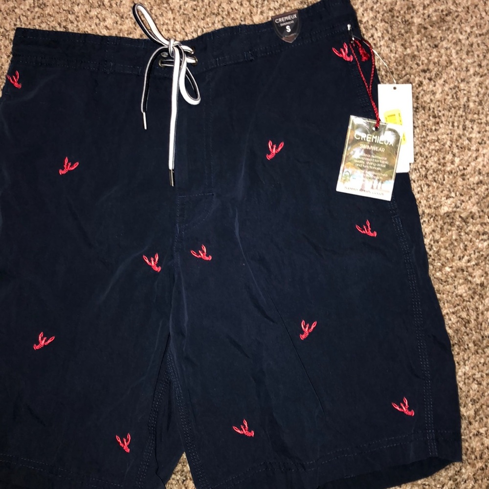 Navy Blue Bathing Suit w/ Lobsters